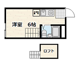 オレンジハイツ2 ワンルームの間取図画像