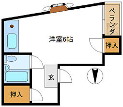USコーポ梅田 ワンルームの間取図画像