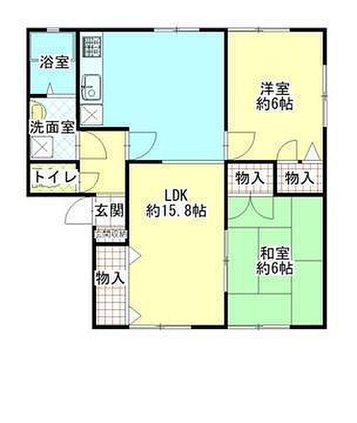 サン・ローゼ　Ａ棟 ｜広島県福山市多治米町2丁目(賃貸アパート2LDK・2階・60.45㎡)の写真 その2