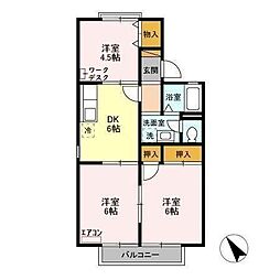エクレール五井西D 3DKの間取図画像