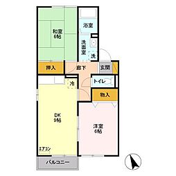 エトワールA 2LDKの間取図画像
