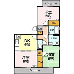 JR内房線 五井駅 バス10分 市原市役所下車 徒歩1分の賃貸アパート 3階3DKの間取り