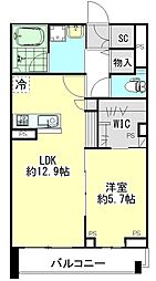 ガーデンフィール8番館 1LDKの間取図画像