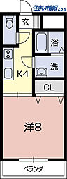ドミール宮ノ口 1DKの間取図画像