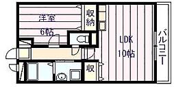 スペイシア友貴 1LDKの間取図画像