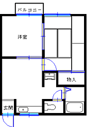 サウスヒルズ 2DKの間取図画像