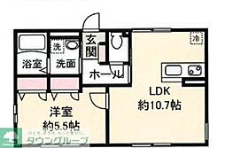 ラ・クラッソ 1階1LDKの間取り