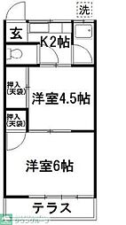 メゾン谷本 1階2Kの間取り