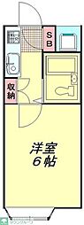 ラフィーネ新宿 2階ワンルームの間取り