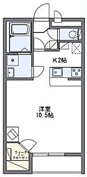 レオパレスウイローリバー 1Kの間取図画像
