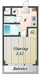 プルマス上福岡 1Kの間取図画像