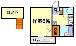 パル朝霞台 1Kの間取図画像