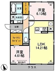 クリスタA 2LDKの間取図画像