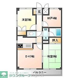 スカイビュウ11 2LDKの間取図画像