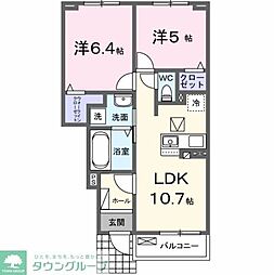 岸町2丁目アパート(028587301) 2LDKの間取図画像