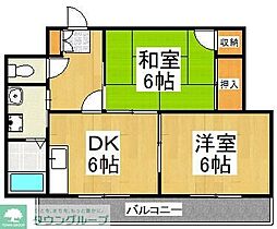 エミネンスマンション 2DKの間取図画像