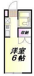 コーポデュプル2 ワンルームの間取図画像