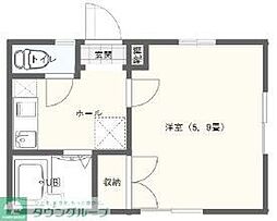 コスモハイツ 1Kの間取図画像