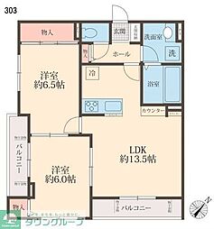HannaGreenEAST 2LDKの間取図画像