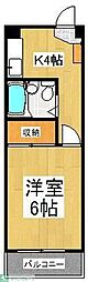 メゾンピュア 1Kの間取図画像