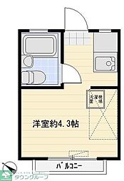 レジデンス志木 1Kの間取図画像