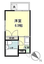 サンコート 1Kの間取図画像
