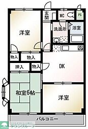 タイワード朝志 3DKの間取図画像