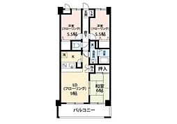 ヴィルヌーブ 3LDKの間取図画像