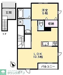 コリド赤塚 1LDKの間取図画像