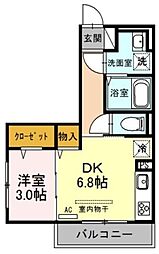 プロシード 1DKの間取図画像