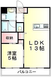 フェリシア 1LDKの間取図画像