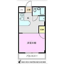 朝霞台ハイツ 1Kの間取図画像
