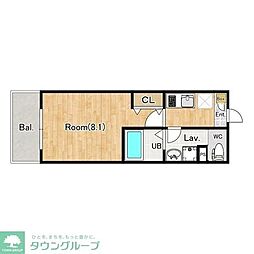 川越市稲荷町アパート 1Kの間取図画像
