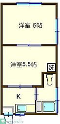 ふじみ野コーポ 2Kの間取図画像