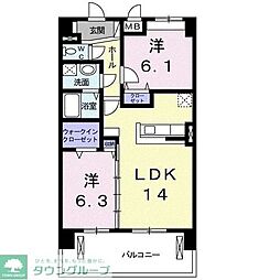 ウィステリア 2LDKの間取図画像