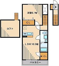 イーストフォレスト 1LDKの間取図画像