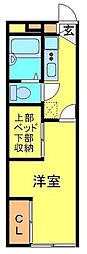 レオパレスローレル 1Kの間取図画像
