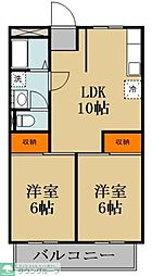 松原マンション 2LDKの間取図画像