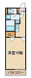 レオネクスト川越シティ 1Kの間取図画像