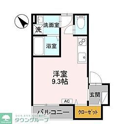 ふじみ野市福岡武蔵野アパート ワンルームの間取図画像
