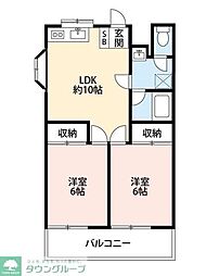 スターフィールド 1Kの間取図画像