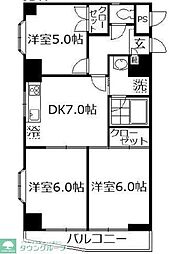 ロイヤルメドウ 3DKの間取図画像