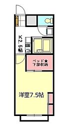 レオパレスフィオーレ 1Kの間取図画像