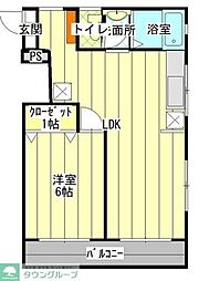 コーポ美富 1LDKの間取図画像