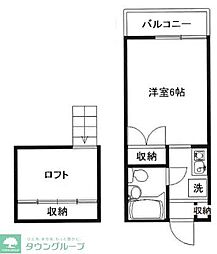 エトワール3 ワンルームの間取図画像