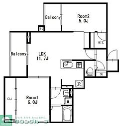 朝霞市本町3丁目アパート 2LDKの間取図画像