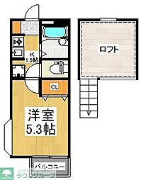 メープルMH.7 1Kの間取図画像