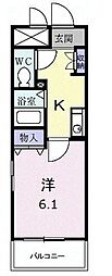 エレガンラルジュ ワンルームの間取図画像