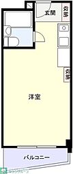 万代ビル ワンルームの間取図画像