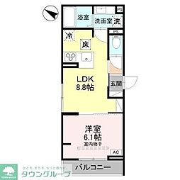 D-Sereno宮戸 1LDKの間取図画像